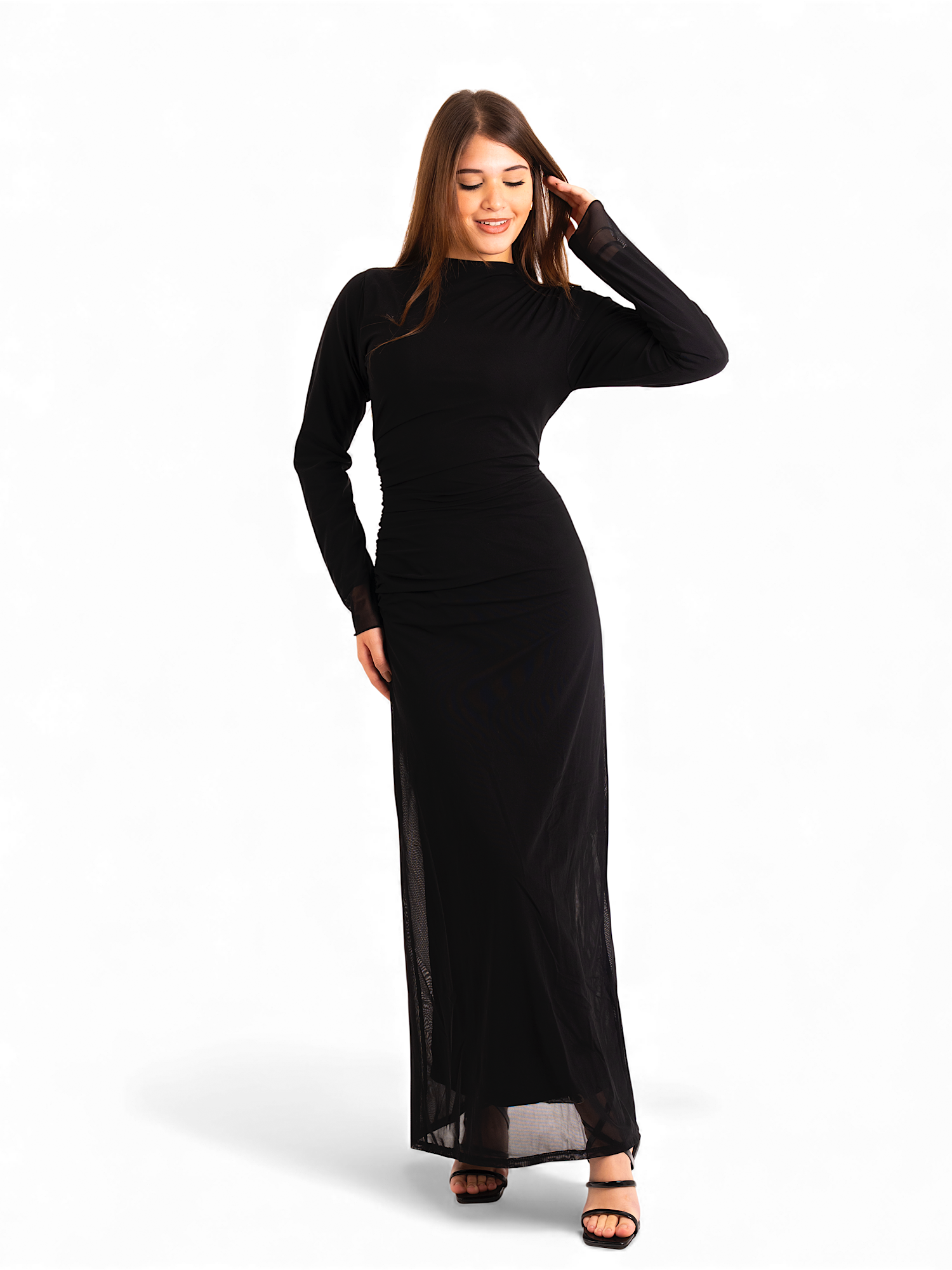 Sola – Black Tull Dress with draping