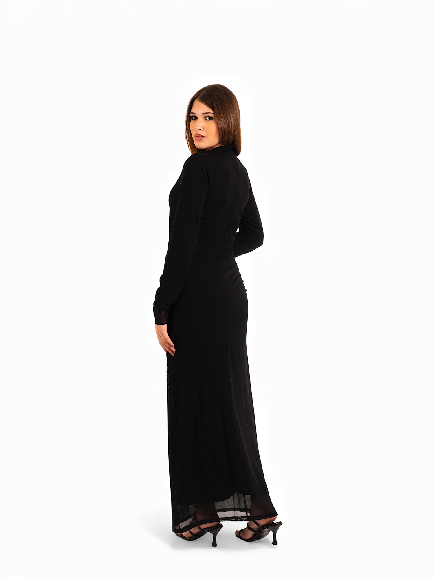 Sola – Black Tull Dress with draping
