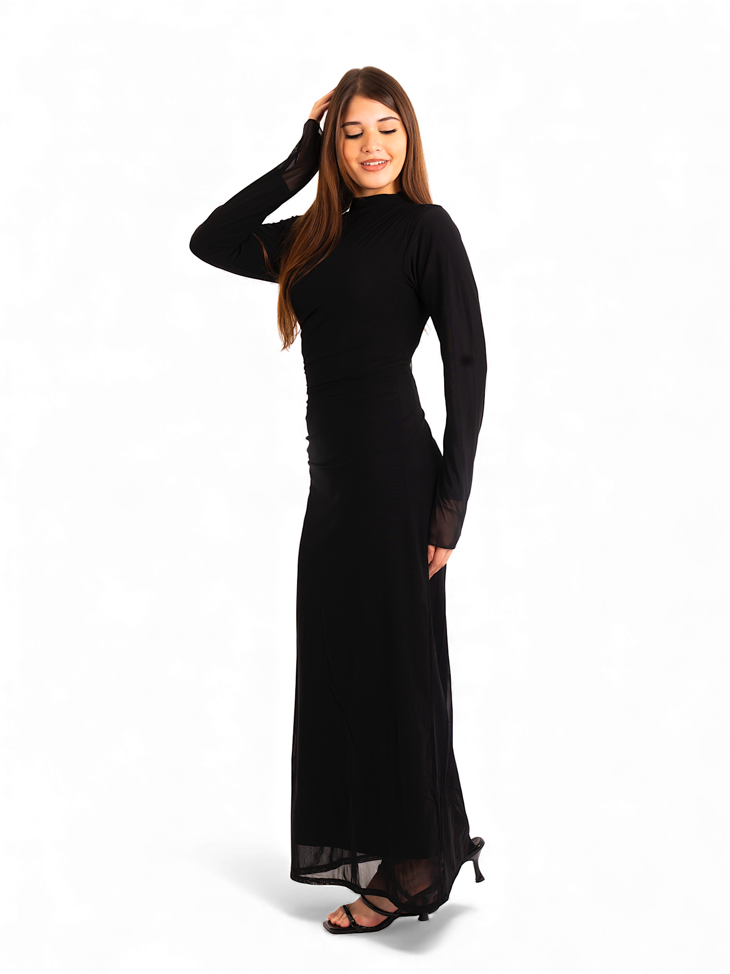 Sola – Black Tull Dress with draping