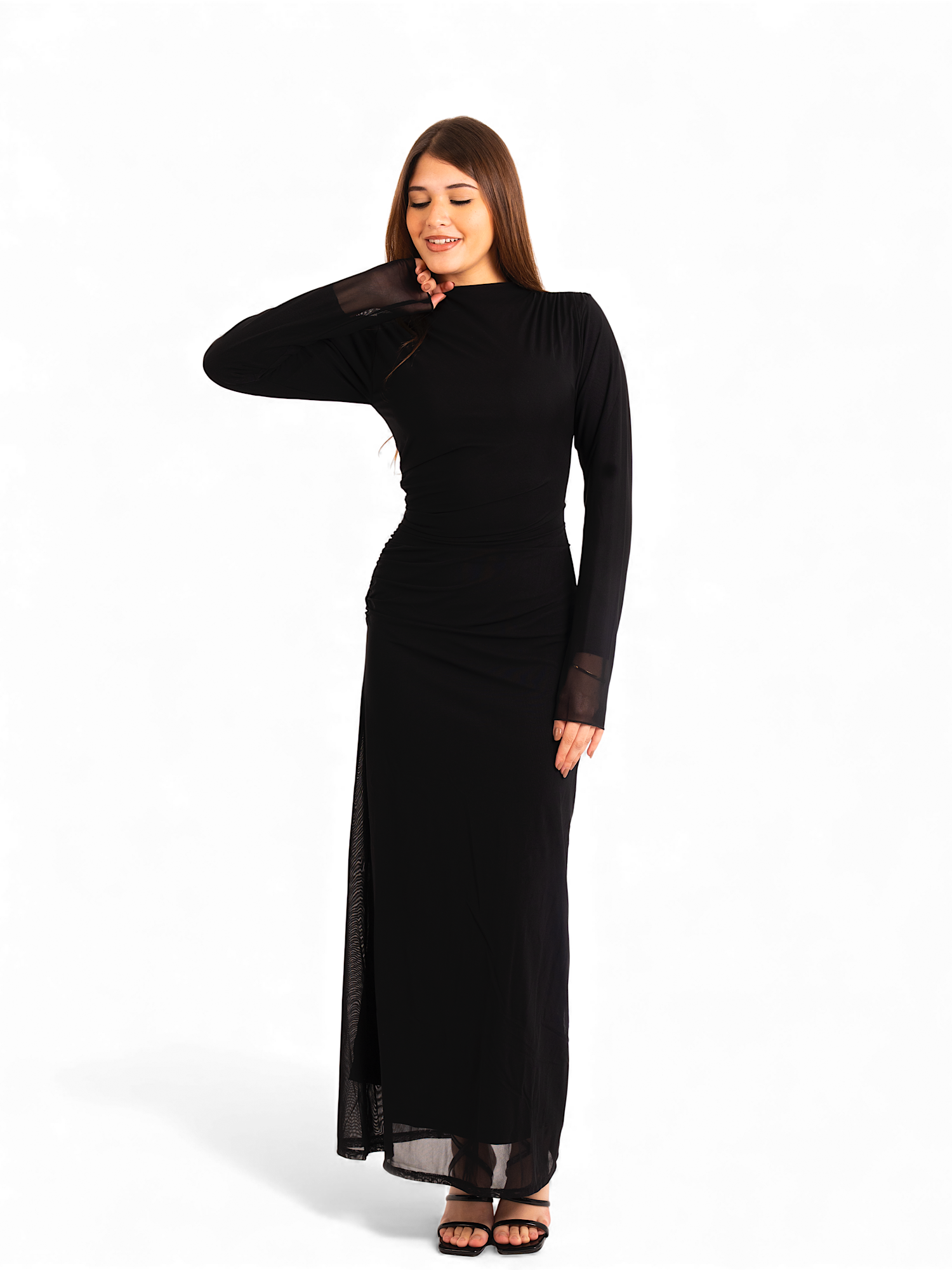 Sola – Black Tull Dress with draping