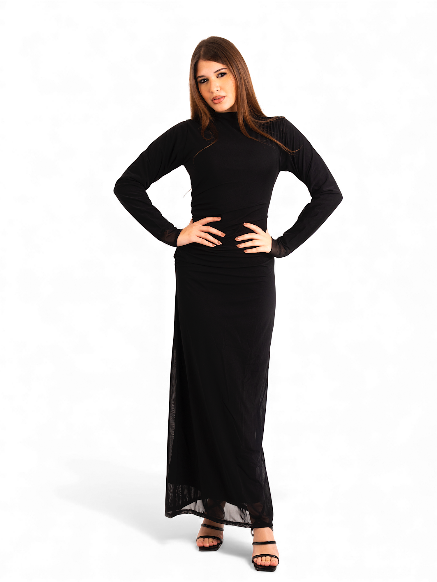 Sola – Black Tull Dress with draping