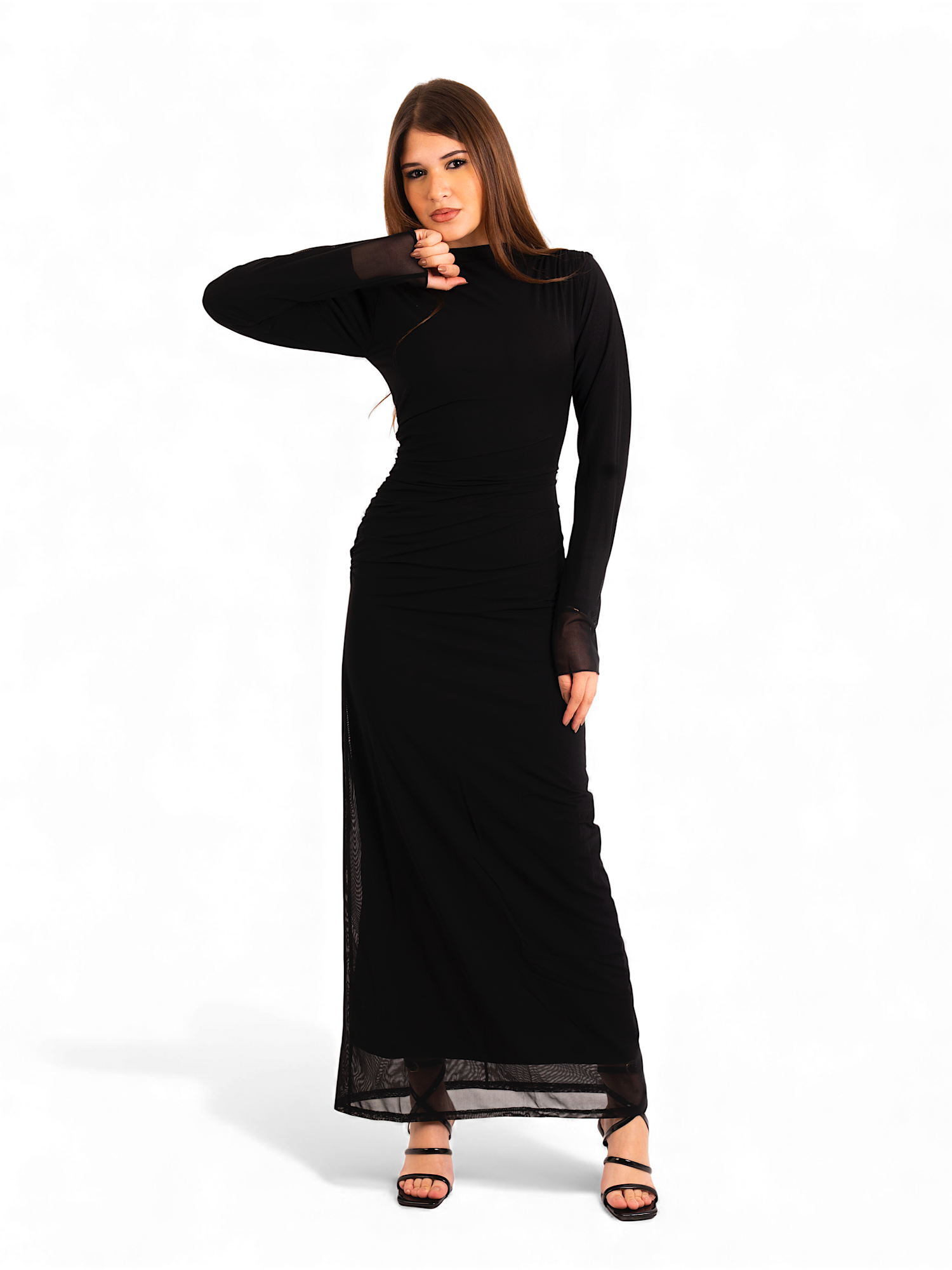 Sola – Black Tull Dress with draping